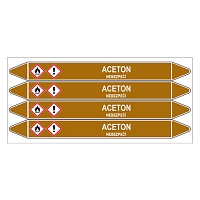 Značení potrubí, aceton,4 ks, 250 × 26 mm